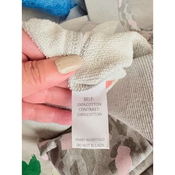 The Impeccable Pig Leopard Print Sweatshirt Gray Pink Cotton Pullover L - Picture 6 of 6